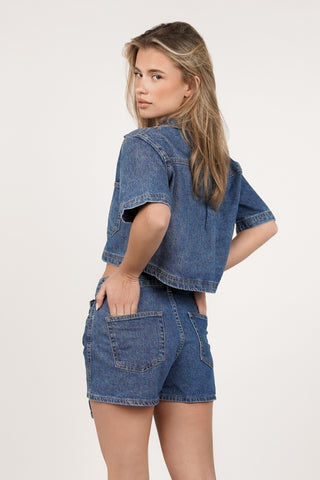 Skort women's denim dark blue - Xaja