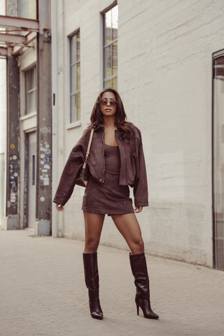 Women's suede brown skort - Lucy