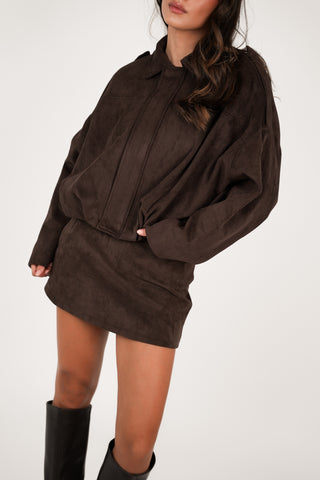 Women's suede brown skort - Lucy