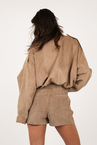 Skort women's suede camel - Lucy