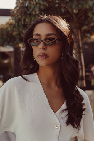 Narrow sunglasses tortoise brown - Logan