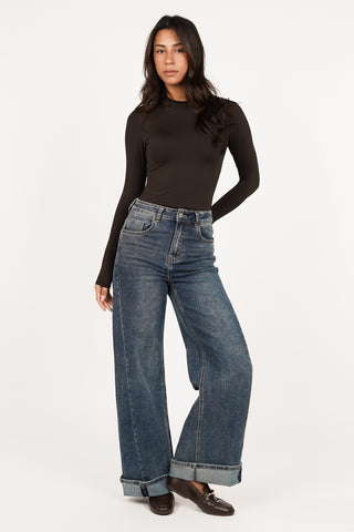 Soft high neck bodysuit braun - Carly