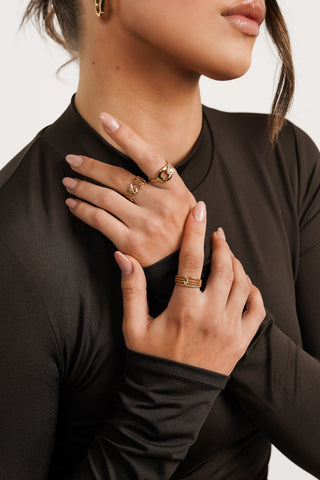 Aussage doppelter Ring Gold - Cassy