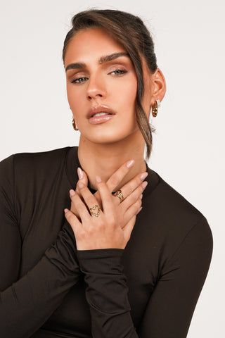 Statement ring with loop gold - Nika