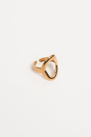 Statement ring oval gold - Lowan