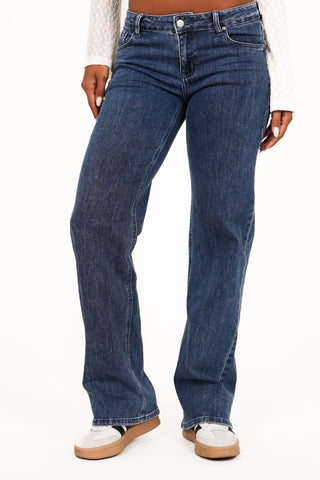 Straight leg jeans low waist dark blue - Levy