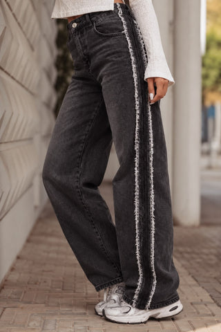 Jeans mit geradem Bein und blauen Streifen - Xavi