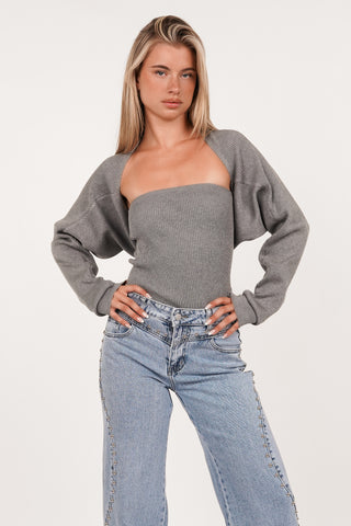 Strapless top with bolero yellow - Avani