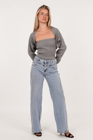 Strapless top with bolero yellow - Avani