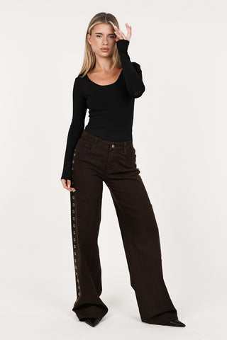 Stretch long sleeve body black - Bloom