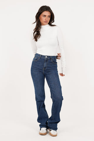 Stretch top with pleats white - Ellen