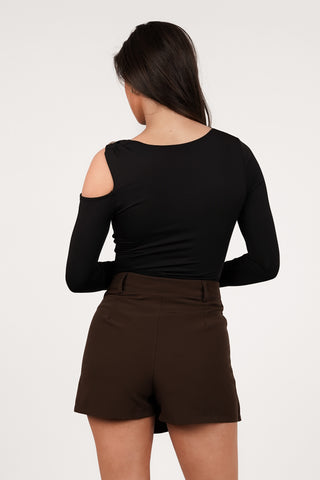 Stretchy body with gold detail brown - Floor