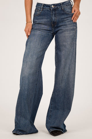 Tall wide leg jeans acid wash blue - Macy