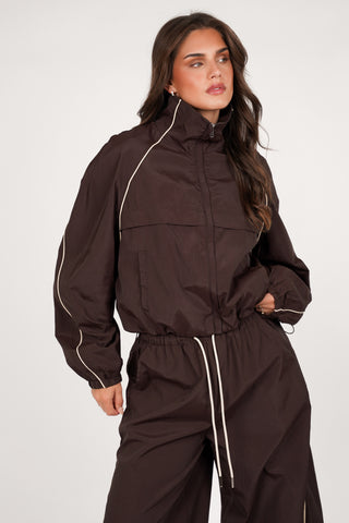 Track jacket bruin - Olivia