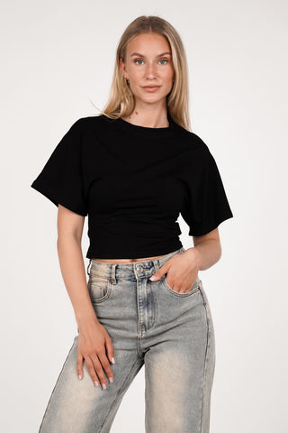 Tshirt dames cropped zwart - Puck