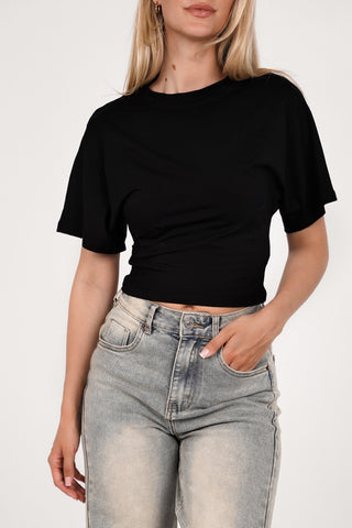 Tshirt dames cropped zwart - Puck