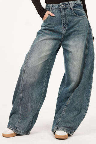 Wide balloon fit jeans acid blue - Nola