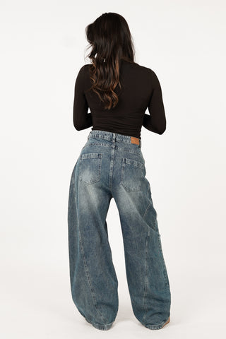 Weite Ballonjeans Acid Blau - Nola