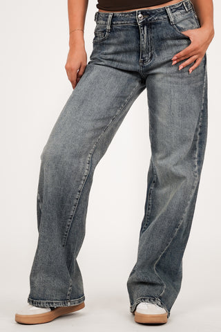 Wide leg jeans acid blue - Vanny