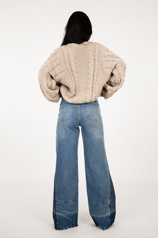 Tall wide leg jeans with blue panels - Payton