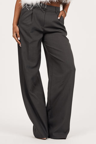 Wide leg trousers dark brown - Josje