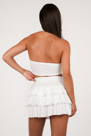 Witte co-ord set met ruffle skort - Latina