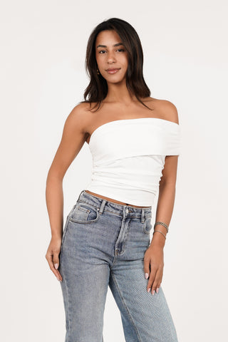 White cropped top with wrap - Fleur