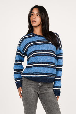 Wool sweater striped blue - Jotte