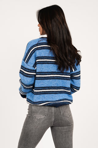 Wollpullover gestreift blau - Jotte