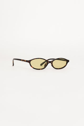 Sunglasses cat-eye leopard print brown/green - Elina