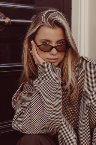 Sunglasses cat-eye leopard print brown/green - Elina