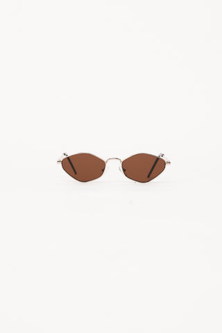 Cat-eye narrow brown sunglasses - Violet