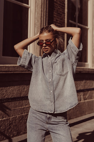 Oval retro small burgundy sunglasses - Ziv