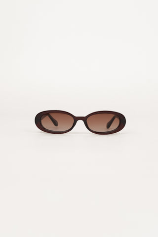 Oval retro small burgundy sunglasses - Ziv