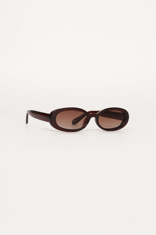 Oval retro small burgundy sunglasses - Ziv