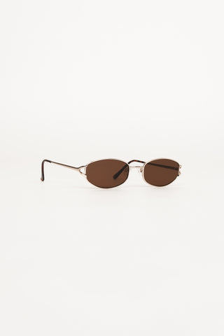 Sunglasses oval narrow brown - Kitty
