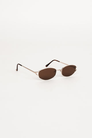 Sunglasses oval narrow brown - Kitty