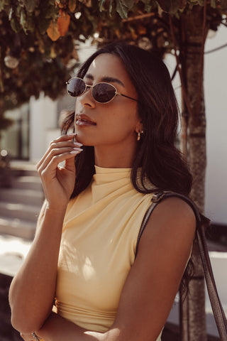 Sunglasses oval narrow brown - Yara