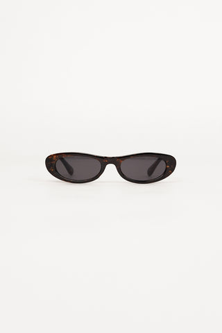 Sunglasses oval narrow brown tortoise - Juva