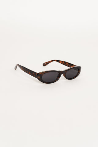Sunglasses oval narrow brown tortoise - Juva