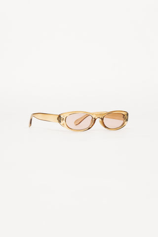 Oval narrow clear frame green sunglasses - Runa