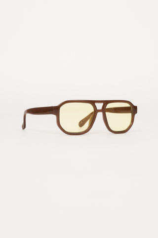 Oversized square sunglasses taupe - Liova