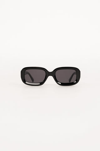 Rectangular wide black sunglasses - Bella