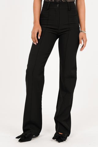 Women's black trousers with a wide fit - Rachel