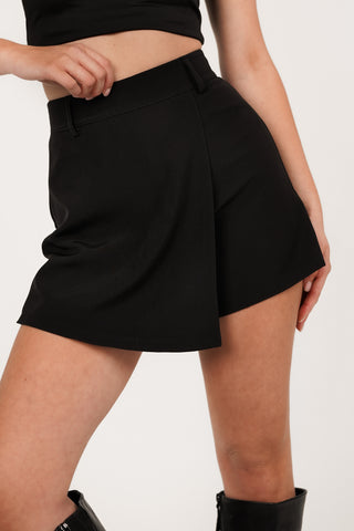 Schwarzer Skort mit Überlappung - Philou