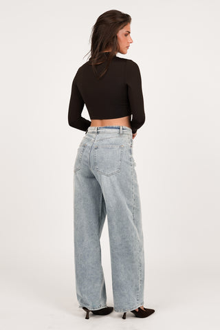Balloon-Fit-Jeans mit Umschlagbund blau – Clover
