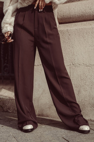 Women's trousers dark brown - Laure