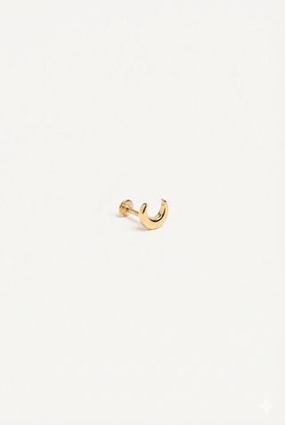 Ear piercing moon gold large - Rosa