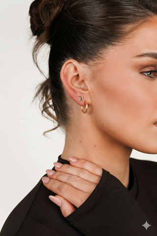 Ear piercing moon gold large - Rosa